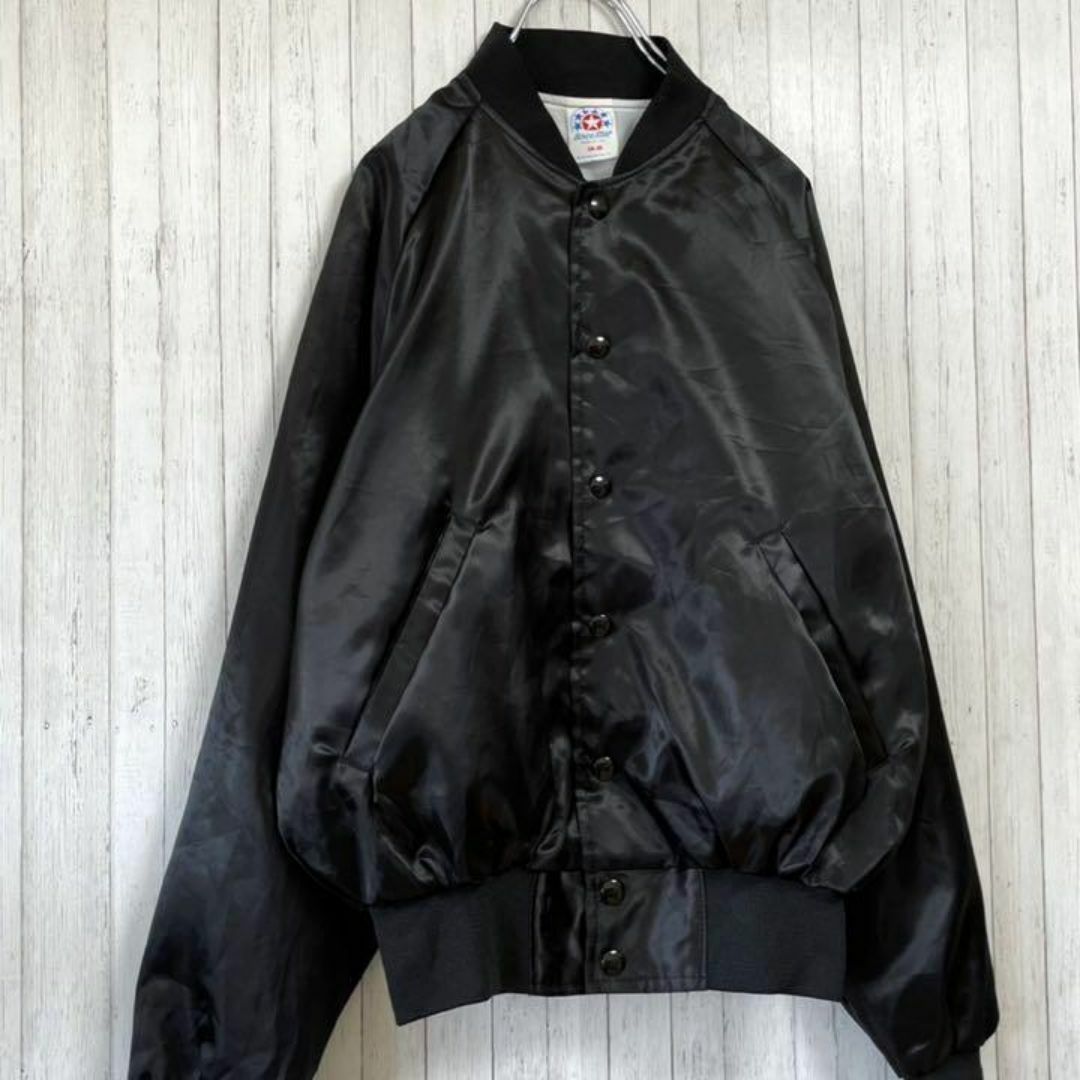 Seven Star USA製　ヴィンテージナイロンスタジャン　黒　14-16 メンズのジャケット/アウター(スタジャン)の商品写真