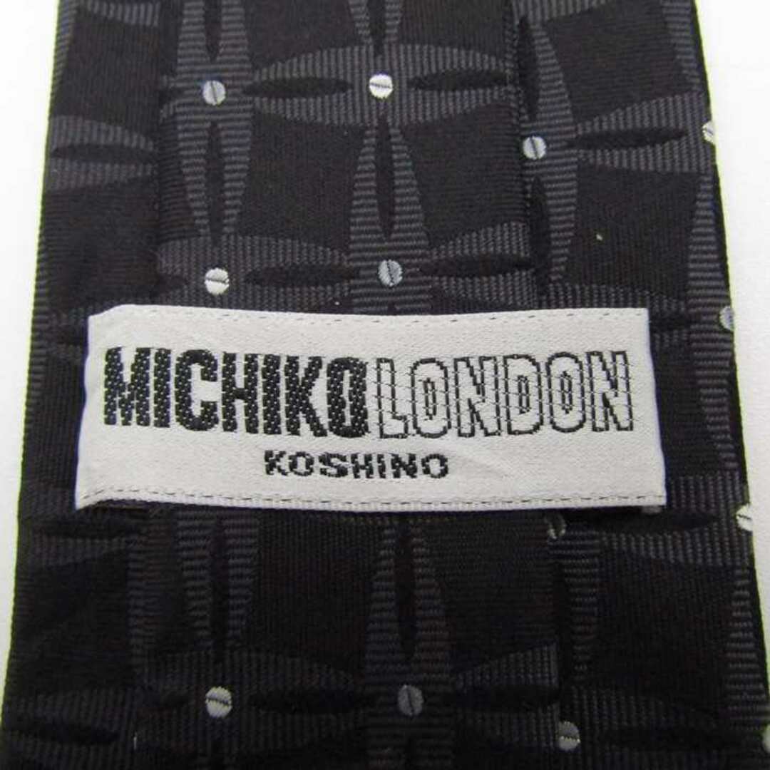 MICHIKO LONDON(ミチコロンドン)のミチコロンドン ブランド ネクタイ 総柄 チェック柄 シルク 日本製 PO  メンズ ブラック MICHIKO LONDON メンズのファッション小物(ネクタイ)の商品写真