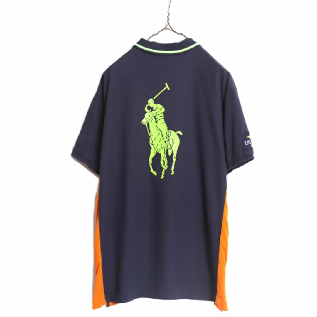 Ralph Lauren(ラルフローレン)のビックポニー ラルフローレン 鹿の子 半袖 ポロシャツ メンズ XL 古着 ポロ 半袖シャツ コットン バックプリント US オープン テニス 限定 メンズのトップス(ポロシャツ)の商品写真