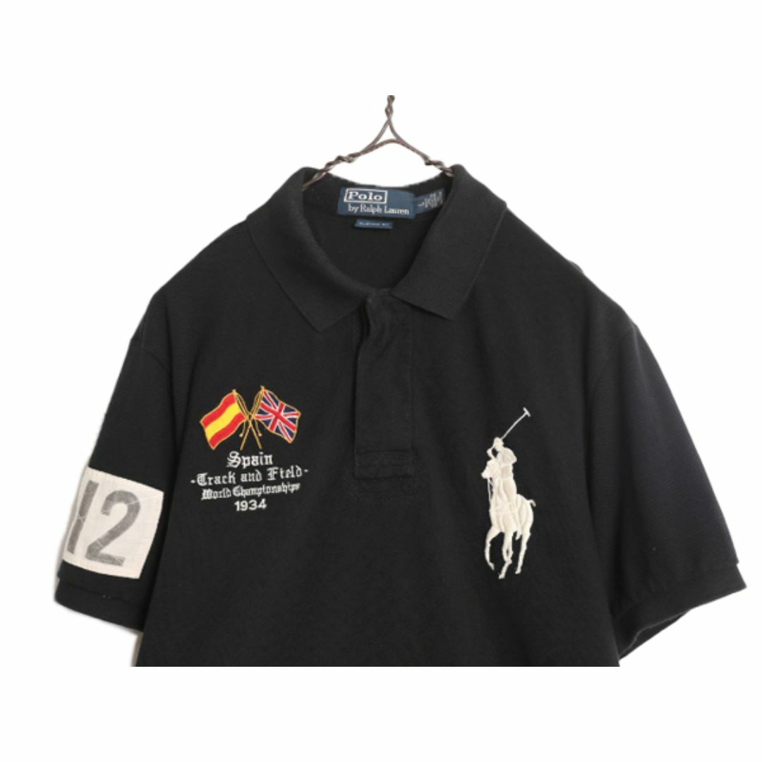 Ralph Lauren(ラルフローレン)のビックポニー スペイン代表 モデル ポロ ラルフローレン 鹿の子 半袖 ポロシャツ メンズ L / ラガーシャツ タイプ ラグビー 半袖シャツ 黒 メンズのトップス(ポロシャツ)の商品写真