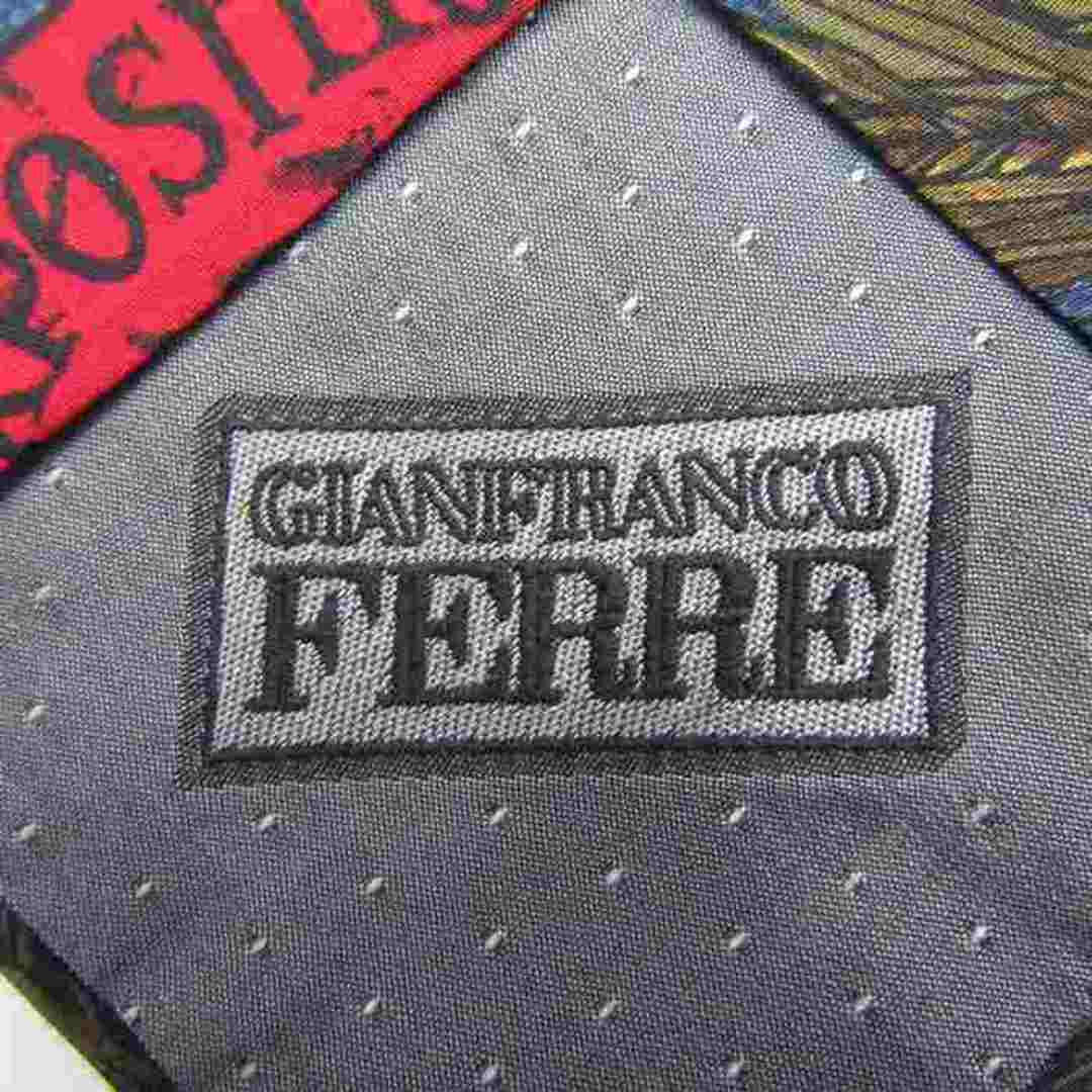 Gianfranco FERRE(ジャンフランコフェレ)のジャンフランコフェレ ブランド ネクタイ 総柄 葉っぱ柄 シルク イタリア製 PO  メンズ ブルー GIANFRANCO FERRE メンズのファッション小物(ネクタイ)の商品写真