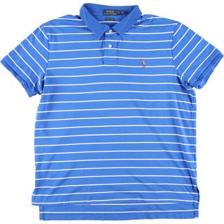 ラルフローレン(Ralph Lauren)の古着 ラルフローレン POLO RALPH LAUREN 半袖 ボーダー ポロシャツ メンズL /eaa438660(ポロシャツ)