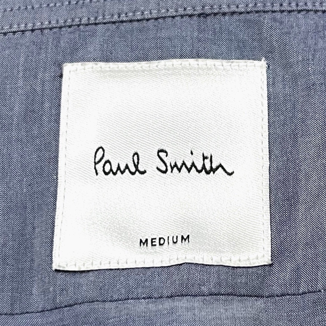 Paul Smith(ポールスミス)の美品　ポールスミス　シャツ　チャームボタン　マルチストライプ　現行　ネイビー　M メンズのトップス(シャツ)の商品写真