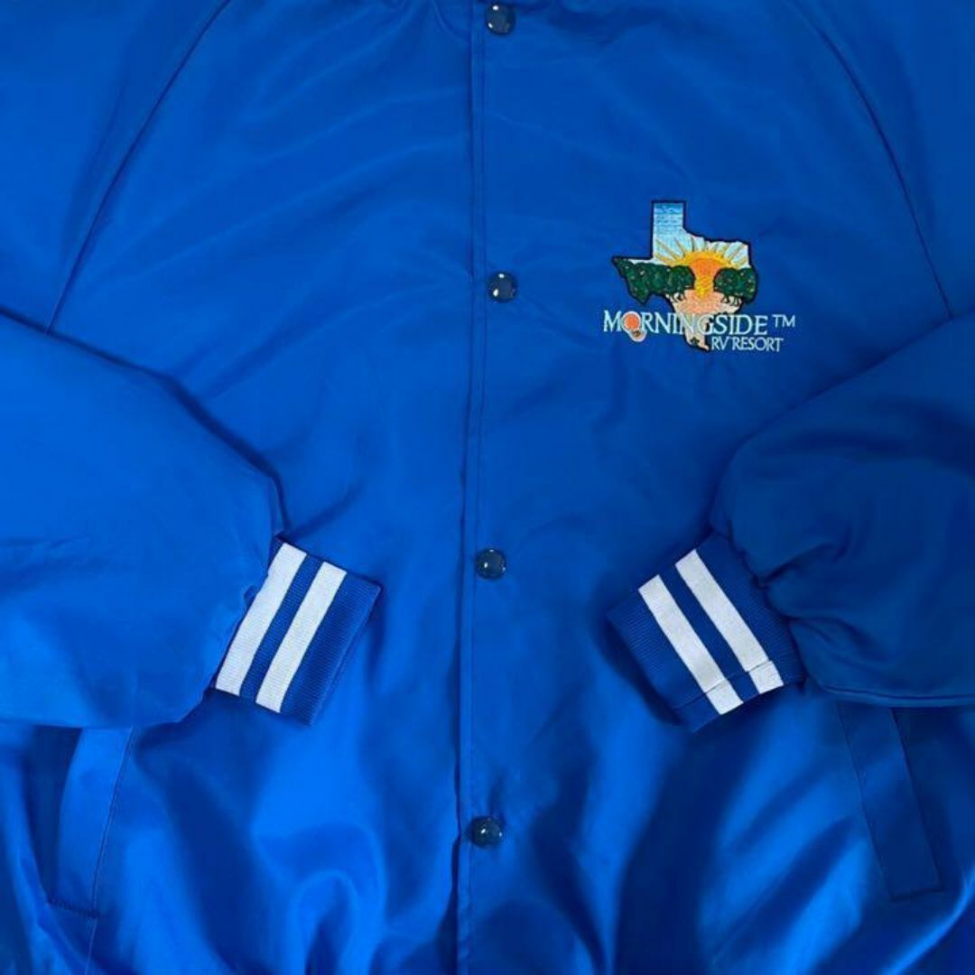 WESTARK USA製　ヴィンテージナイロンスタジャン　ブルー　刺繍　L メンズのジャケット/アウター(スタジャン)の商品写真