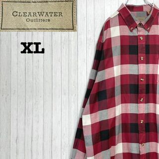 CLEARWATER OUTFITTERS 長袖ボタンダウンシャツ　チェックXL(シャツ)