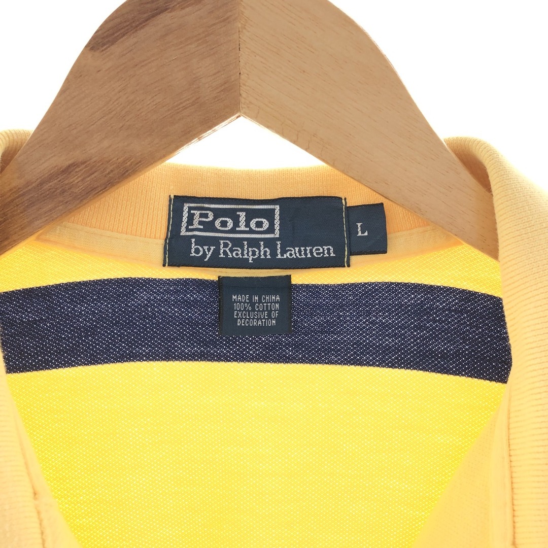 Ralph Lauren(ラルフローレン)の古着 ラルフローレン Ralph Lauren POLO by Ralph Lauren 半袖 ボーダー ポロシャツ メンズL /eaa382059 メンズのトップス(ポロシャツ)の商品写真