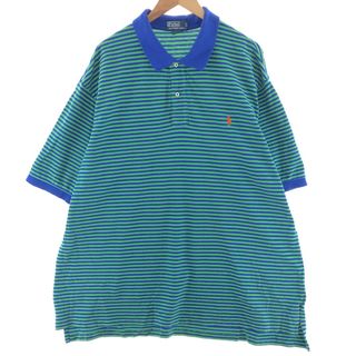 ラルフローレン(Ralph Lauren)の古着 ビッグサイズ ラルフローレン Ralph Lauren POLO by Ralph Lauren 半袖 ボーダー ポロシャツ メンズXXXL/eaa390150(ポロシャツ)