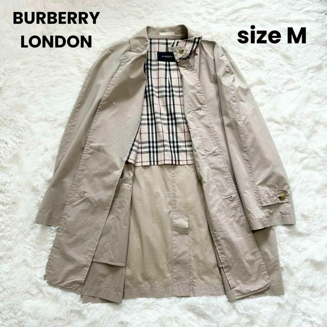 BURBERRY(バーバリー)の【バーバリーロンドン】薄手 ナイロンステンカラーコートM ノバチェック メンズのジャケット/アウター(ステンカラーコート)の商品写真