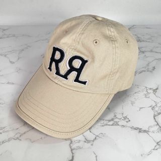 RRL - 【美品】RRL キャップ　帽子　ロゴ パッチ　本革レザー アジャスター　ベージュ