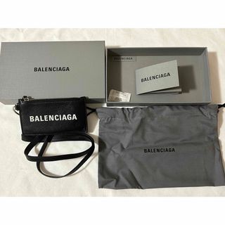 BALENCIAGA CASH カードケース コインケース ストラップ付 レザー