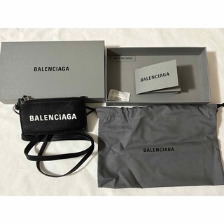 バレンシアガ(Balenciaga)のBALENCIAGA CASH カードケース コインケース ストラップ付 レザー(コインケース/小銭入れ)