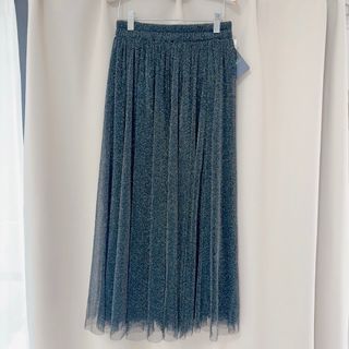 シマムラ(しまむら)のラメチュールスカート　タグ付き　わたしの7days closet(ロングスカート)