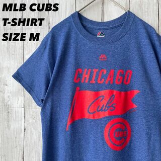 メジャーリーグベースボール(MLB)のアメリカ古着 MLB CUBS シカゴカブスプリントTシャツ　S 青ユニセックス(Tシャツ/カットソー(半袖/袖なし))
