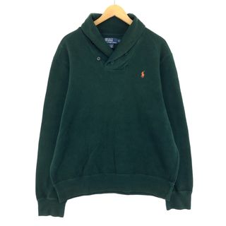 ラルフローレン(Ralph Lauren)の古着 ラルフローレン Ralph Lauren POLO by Ralph Lauren ショールカラー スウェットシャツ トレーナー メンズXL /eaa431105(スウェット)