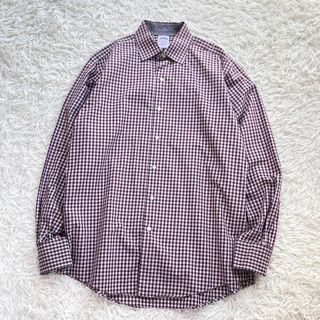 【美品】ブルックスブラザーズ メーカーズ　ギンガムチェック 長袖シャツ　USA製(Tシャツ/カットソー(七分/長袖))