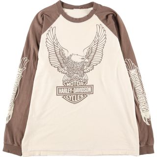 ハーレーダビッドソン(Harley Davidson)の古着 00年代 ハーレーダビッドソン Harley-Davidson ラグラン ロングTシャツ ロンT メンズXL  /eaa438383(Tシャツ/カットソー(半袖/袖なし))