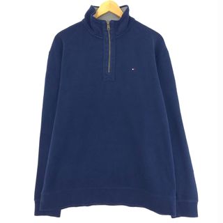 トミーヒルフィガー(TOMMY HILFIGER)の古着 トミーヒルフィガー TOMMY HILFIGER ハーフジップスウェットシャツ トレーナー メンズXL /eaa440206(スウェット)