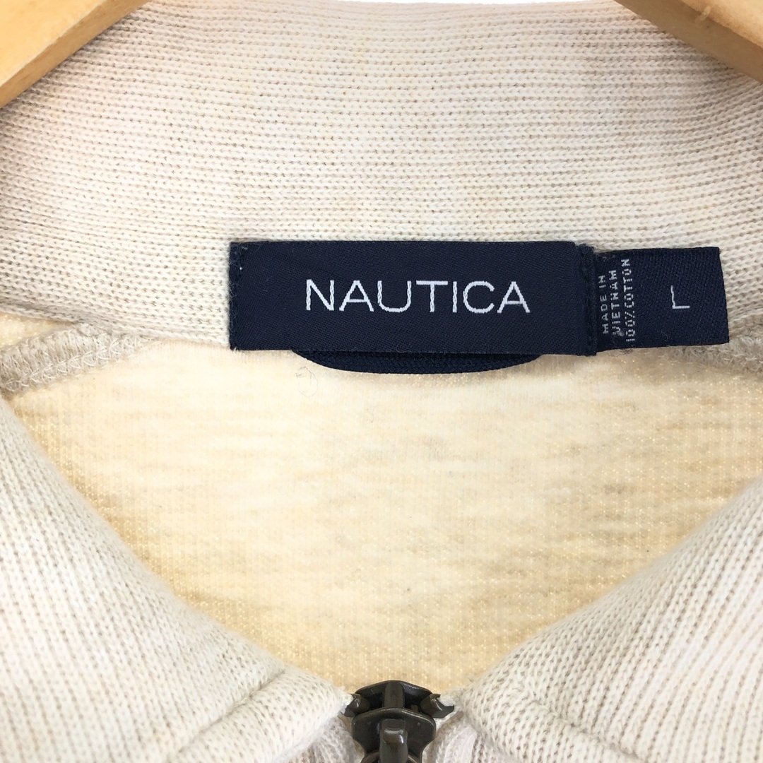 NAUTICA(ノーティカ)の古着 ノーティカ NAUTICA 襟付き ハーフジップスウェットシャツ トレーナー メンズL /eaa440210 メンズのトップス(スウェット)の商品写真