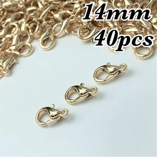 [A78]＊カニカン＊14ｍｍ＊KCゴールド＊KC金＊40個(各種パーツ)