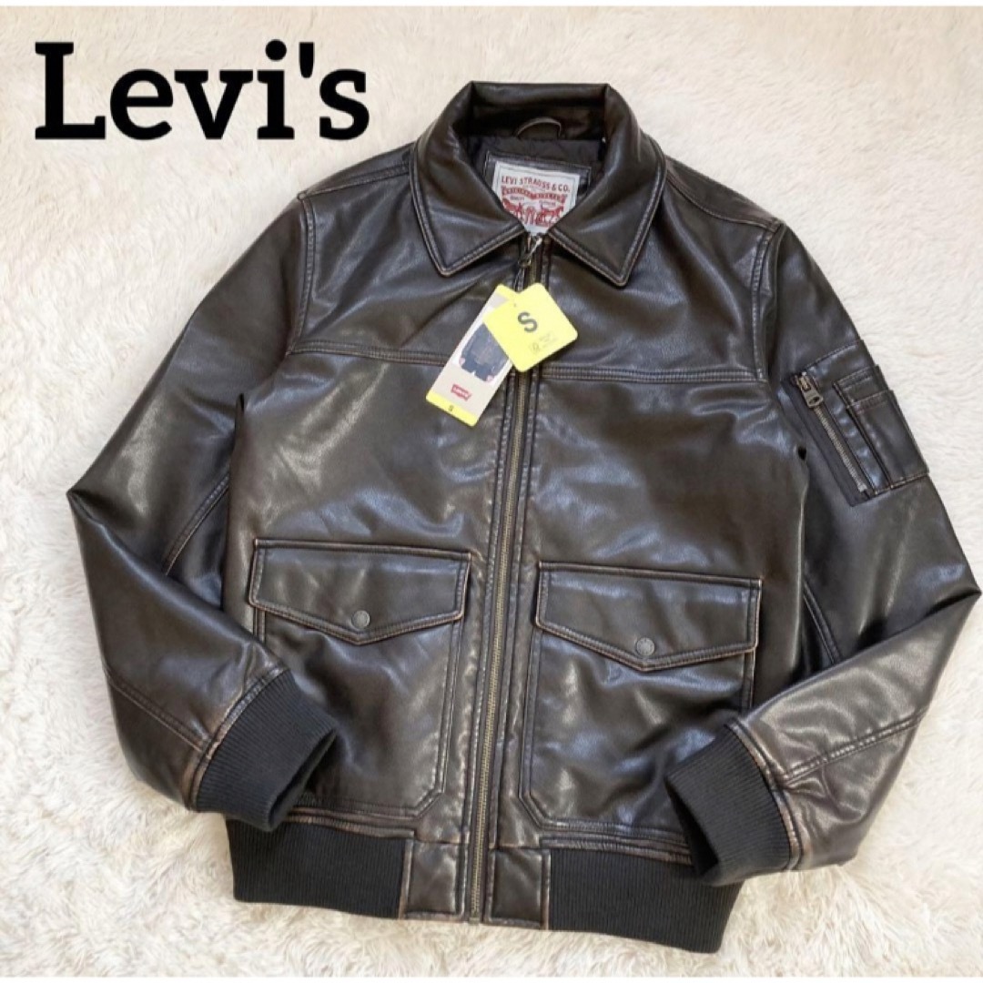 Levi's(リーバイス)の新品リーバイス レザージャケット A-2 フライトジャケット フェイクレザー 茶 メンズのジャケット/アウター(レザージャケット)の商品写真