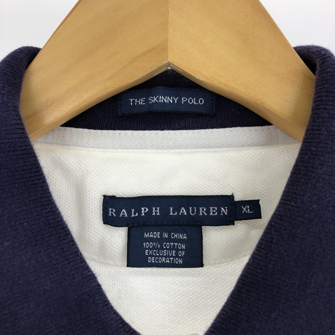 Ralph Lauren(ラルフローレン)の古着 ラルフローレン Ralph Lauren THE SKINNY POLO 半袖 ラガーシャツ レディースXL /eaa436564 レディースのトップス(シャツ/ブラウス(長袖/七分))の商品写真