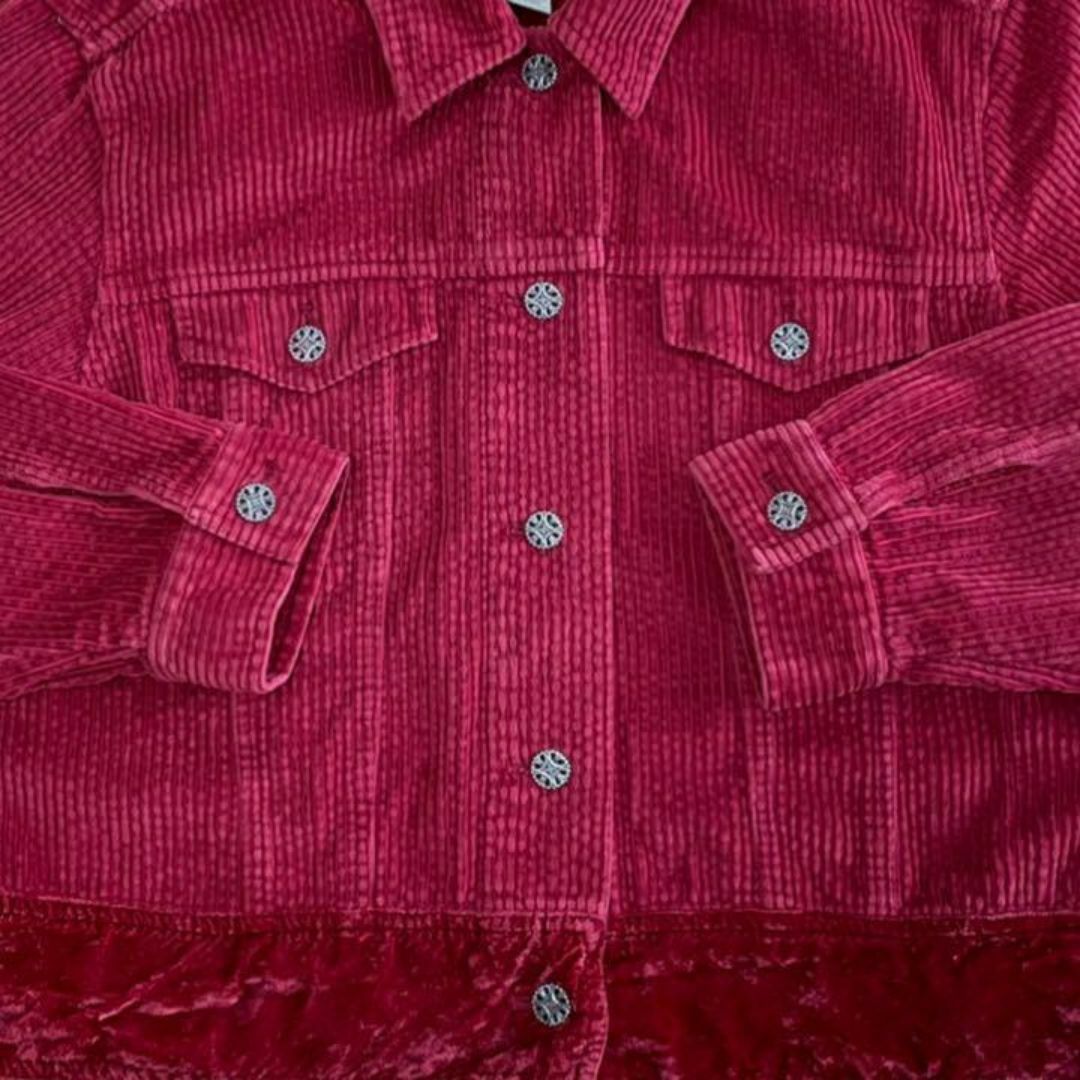 J.Jill ジェイ　ジル　コーデュロイジャケット　レッド　赤　古着女子　S レディースのジャケット/アウター(ブルゾン)の商品写真