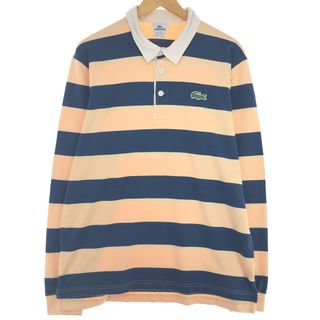 ラコステ(LACOSTE)の古着 ラコステ LACOSTE フランス企画 ボーダー柄 長袖 ラガーシャツ メンズL /eaa431508(シャツ)