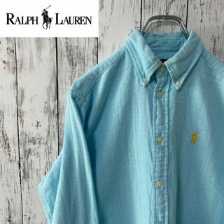 ラルフローレン(Ralph Lauren)の90s ラルフローレン アメリカ古着 長袖シャツ ワンポイント ロゴ 刺繍メンズ(シャツ)