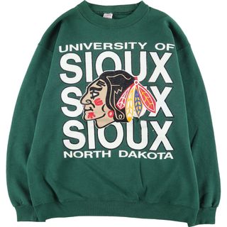 古着 90年代 ソフィー SOFFE UNIVERSITY OF NORTH DAKOTA カレッジスウェットシャツ トレーナー USA製 メンズL ヴィンテージ /eaa438928(スウェット)