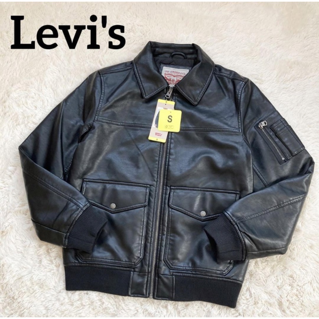 Levi's(リーバイス)の新品リーバイス レザージャケット A-2 フライトジャケット フェイクレザー 黒 メンズのジャケット/アウター(レザージャケット)の商品写真
