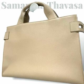 Samantha Thavasa - 美品 サマンサタバサ　ハンドバッグ　ベージュ　ロゴ金具　ゴールド