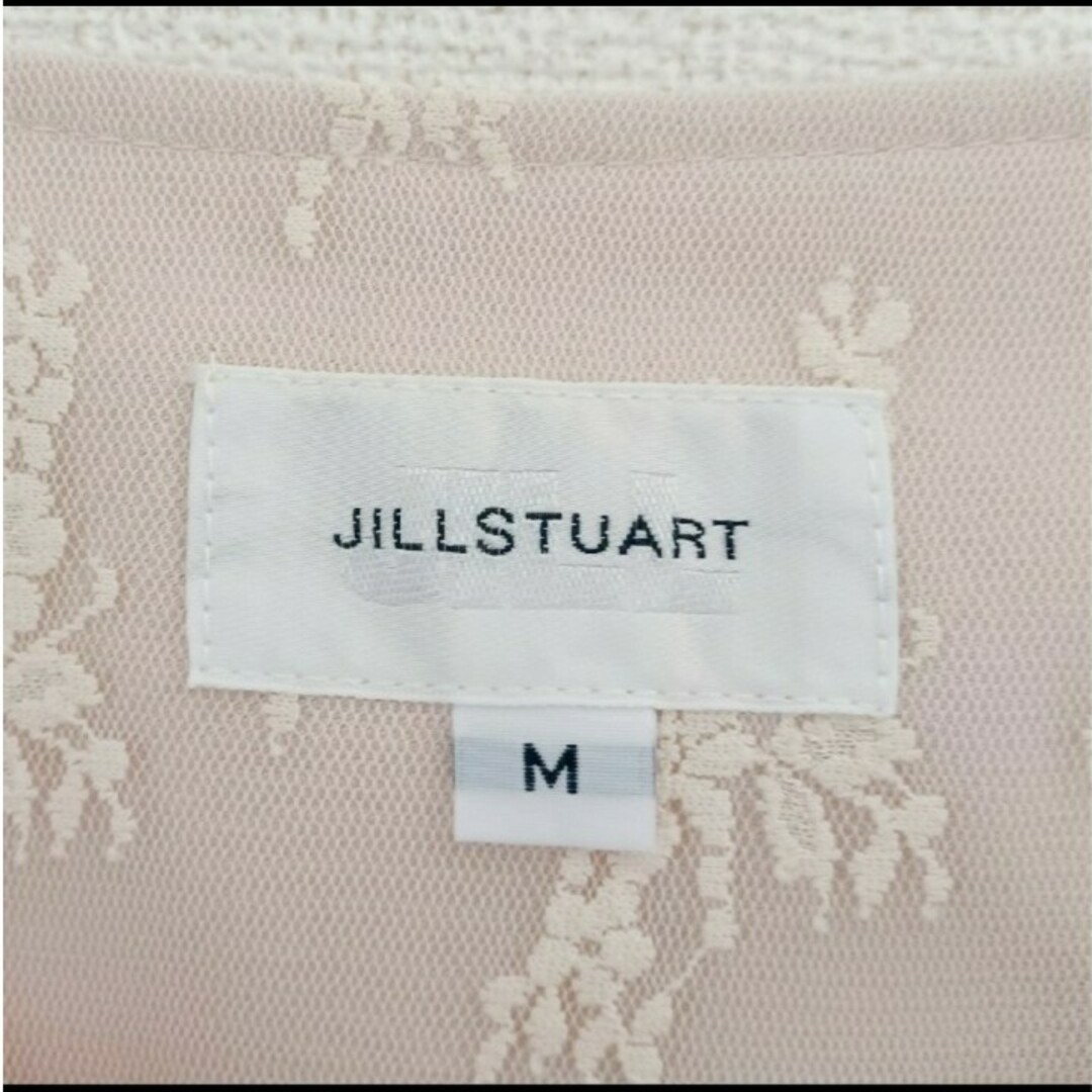 JILLSTUART(ジルスチュアート)の送料無料　未使用に近い　JILLSTUART　ノーカラー　ジャケット　ピンク　M レディースのジャケット/アウター(ノーカラージャケット)の商品写真