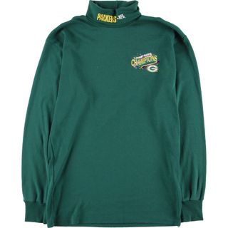 古着 90年代 Majestic NFL GREEN BAY PACKERS グリーンベイパッカーズ タートルネック ロングTシャツ ロンT USA製 メンズL ヴィンテージ /eaa438758(Tシャツ/カットソー(半袖/袖なし))