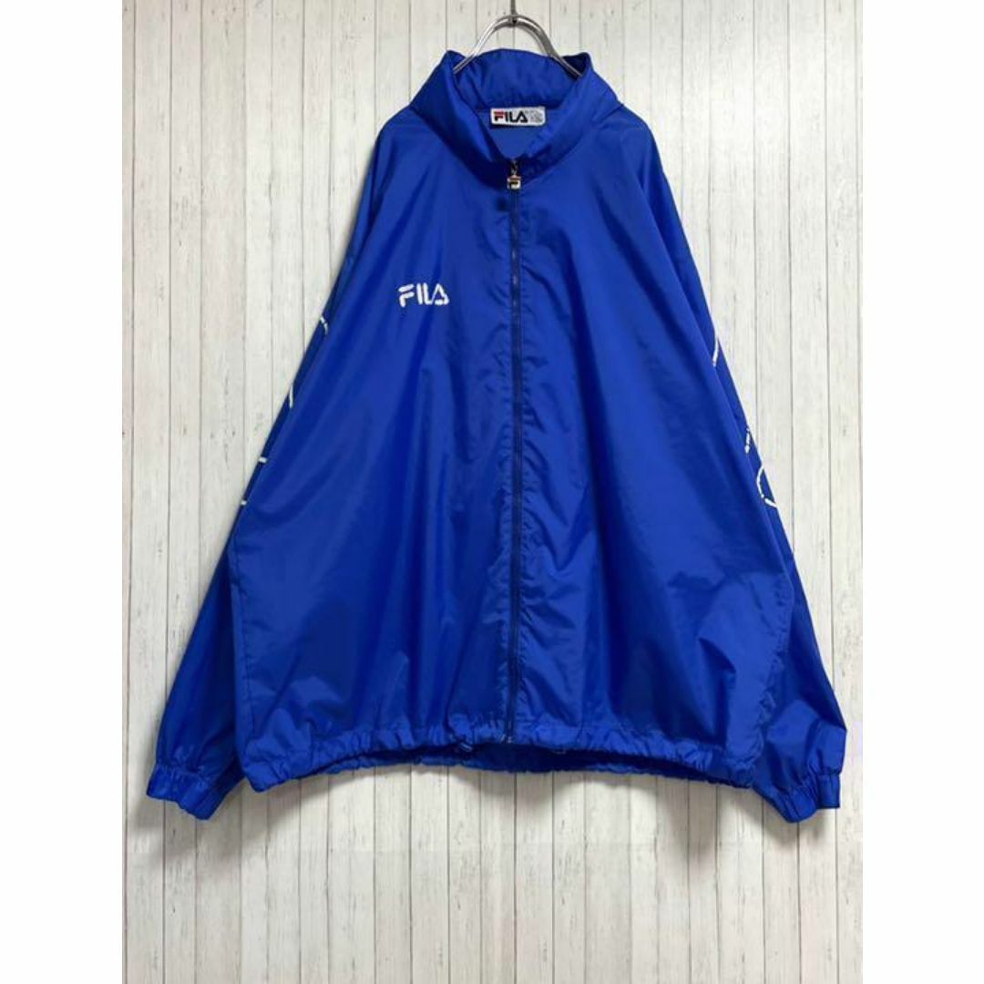 FILA(フィラ)のFILA フィラ　ナイロンジャケット　ブルー　ジップアップ　スポーツ　L メンズのジャケット/アウター(ナイロンジャケット)の商品写真