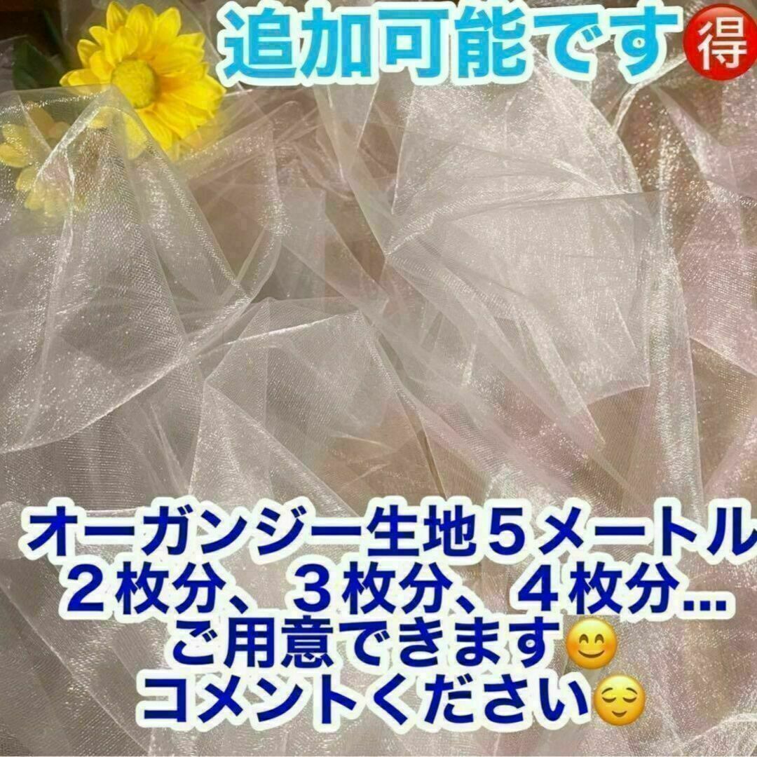 オーガンジー２枚分 生地 ライト２個⭐️結婚式 ウェルカムスペース チュール 布 ハンドメイドのウェディング(ウェルカムボード)の商品写真