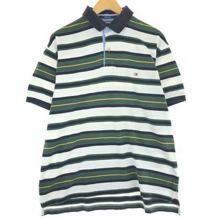 トミーヒルフィガー(TOMMY HILFIGER)の古着 トミーヒルフィガー TOMMY HILFIGER 半袖 ボーダー ポロシャツ メンズL /eaa435096(ポロシャツ)