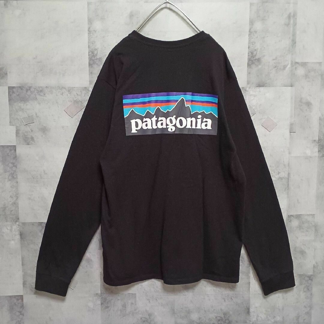 patagonia(パタゴニア)のpatagonia パタゴニア メンズロンT S 黒 キャンプ アウトドア メンズのトップス(Tシャツ/カットソー(七分/長袖))の商品写真