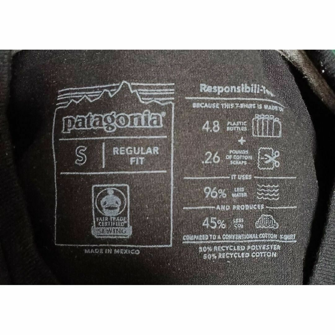 patagonia(パタゴニア)のpatagonia パタゴニア メンズロンT S 黒 キャンプ アウトドア メンズのトップス(Tシャツ/カットソー(七分/長袖))の商品写真