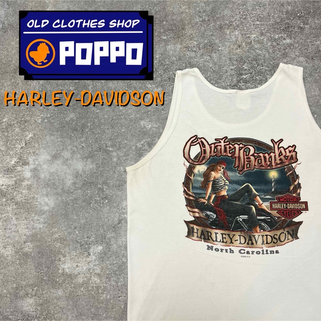 Harley Davidson(ハーレーダビッドソン)のハーレーダビッドソン☆パイレーツハーレーレディーバックビッグロゴタンクトップ メンズのトップス(Tシャツ/カットソー(半袖/袖なし))の商品写真