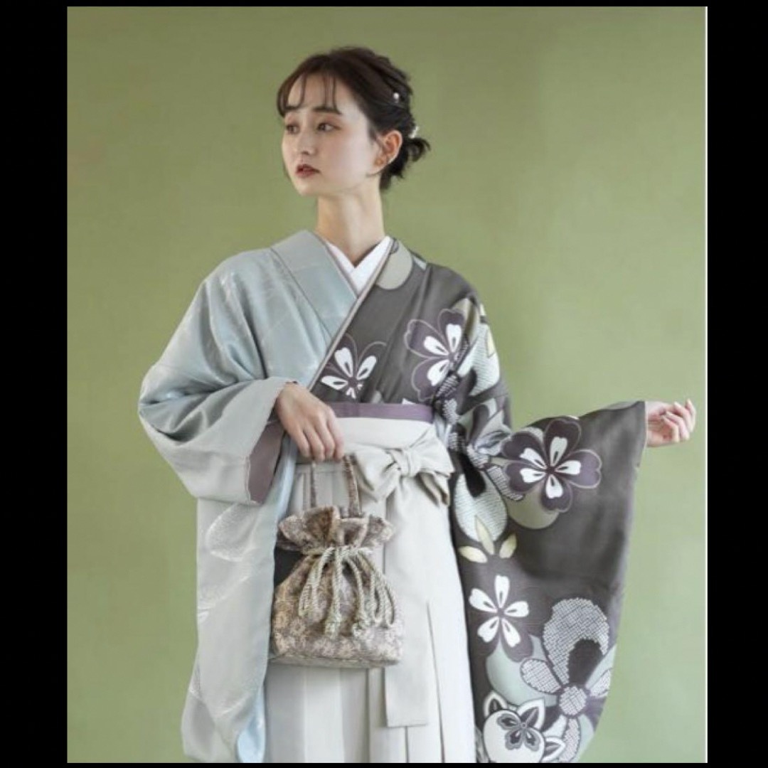 袴セット ひよこ商店 半身　ブラウン系1 レディースの水着/浴衣(着物)の商品写真