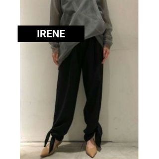 IRENE　アイレネ　裾リボンパンツ　デザインパンツ　こなれ感　柔らか　黒　レア(カジュアルパンツ)