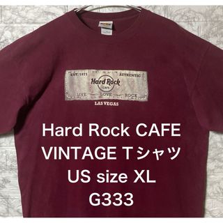 ハードロックカフェ(Hard Rock CAFE)のアメリカ古着 ハードロックカフェ LASVEGAS ボルドー 半袖Tシャツ(Tシャツ/カットソー(半袖/袖なし))