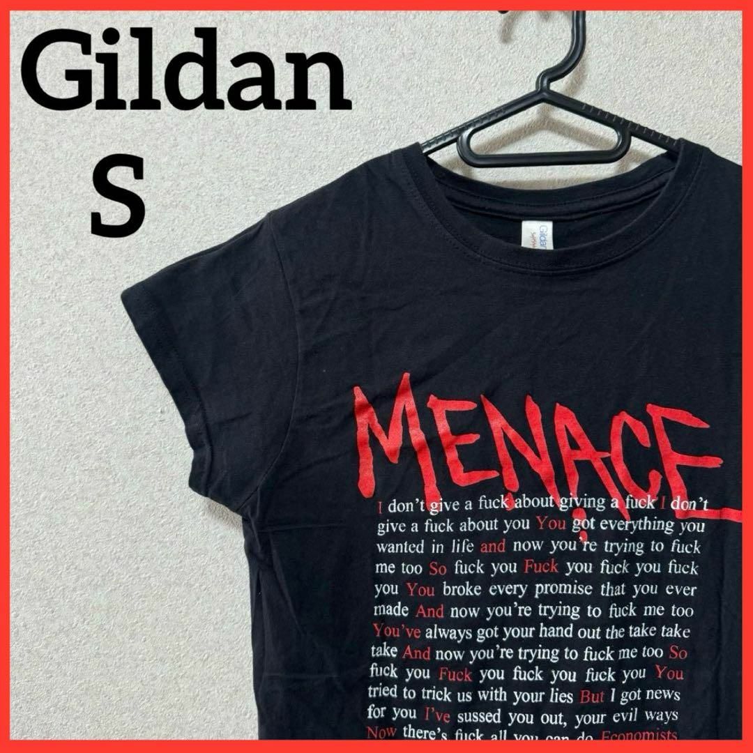 GILDAN(ギルタン)の【希少】Gildan 半袖Tシャツ プリントTシャツ カジュアルシャツ ブラック レディースのトップス(Tシャツ(半袖/袖なし))の商品写真