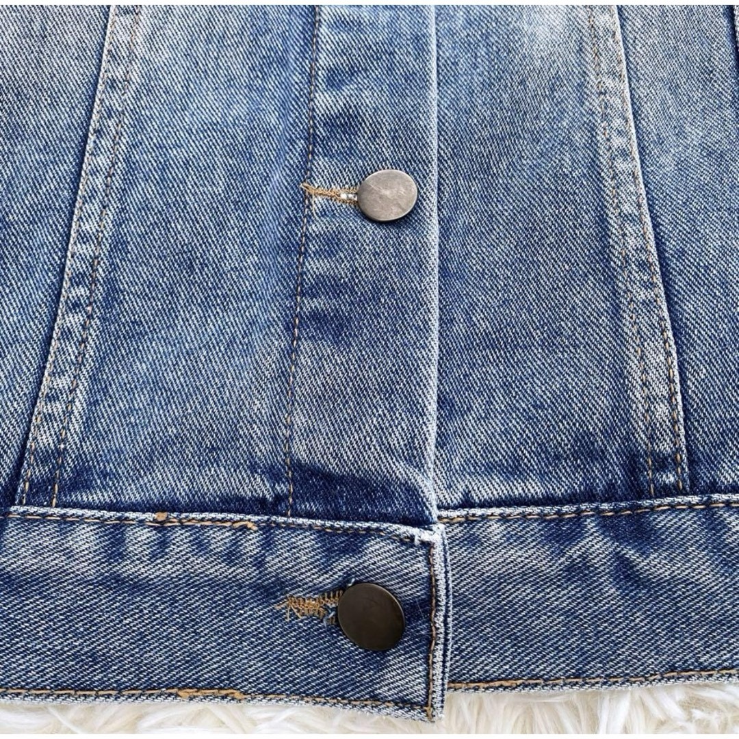 マチャット デザイン襟 デニムジャケット Gジャン ウォッシュブルー レディースのジャケット/アウター(Gジャン/デニムジャケット)の商品写真