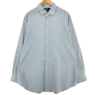 ラルフローレン(Ralph Lauren)の古着 ラルフローレン Ralph Lauren POLO by Ralph Lauren CLASSIC FIT 長袖 ストライプシャツ メンズXXL /eaa435684(シャツ)