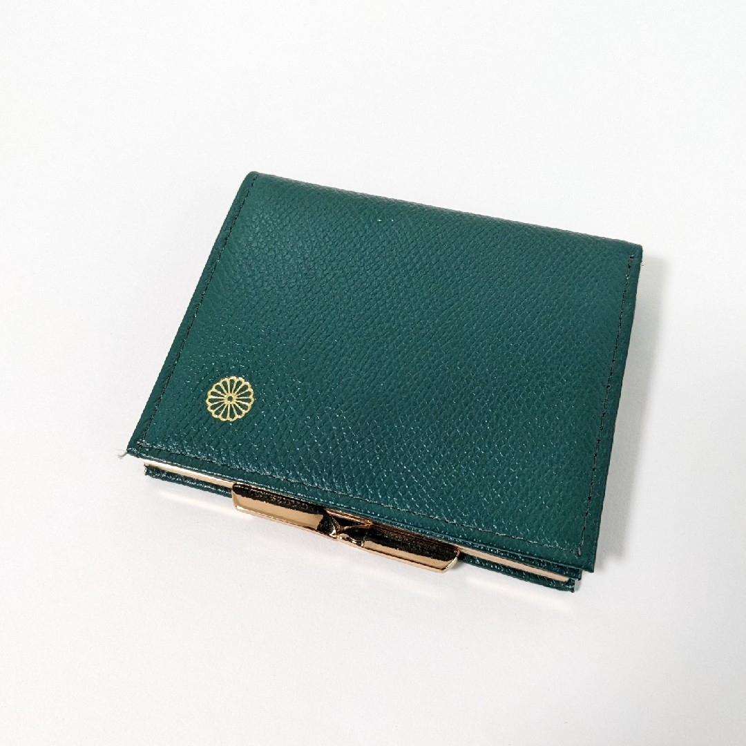 皇居 　本革　 がまぐち財布　 グリーン　廃番品 レディースのファッション小物(財布)の商品写真