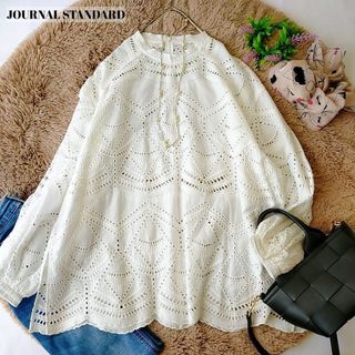 ジャーナルスタンダード(JOURNAL STANDARD)のジャーナルスタンダード　✨新品タグ付き　コットンレースブラウス　綿100%　Ｆ(シャツ/ブラウス(長袖/七分))