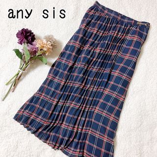 anySiS - 美品　any sis オンワード樫山　シフォンプリーツスカート　チェック　M