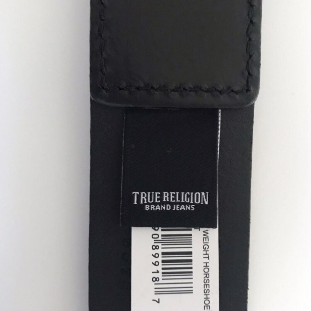 True Religion(トゥルーレリジョン)のレア【新品】トゥルーレリジョン USA メンズ 本革 レザー ベルト 黒 34 メンズのファッション小物(ベルト)の商品写真