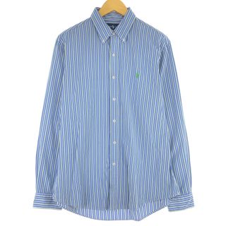 ラルフローレン(Ralph Lauren)の古着 ラルフローレン Ralph Lauren CUSTOM FIT 長袖 ボタンダウンストライプシャツ メンズL /eaa435694(シャツ)